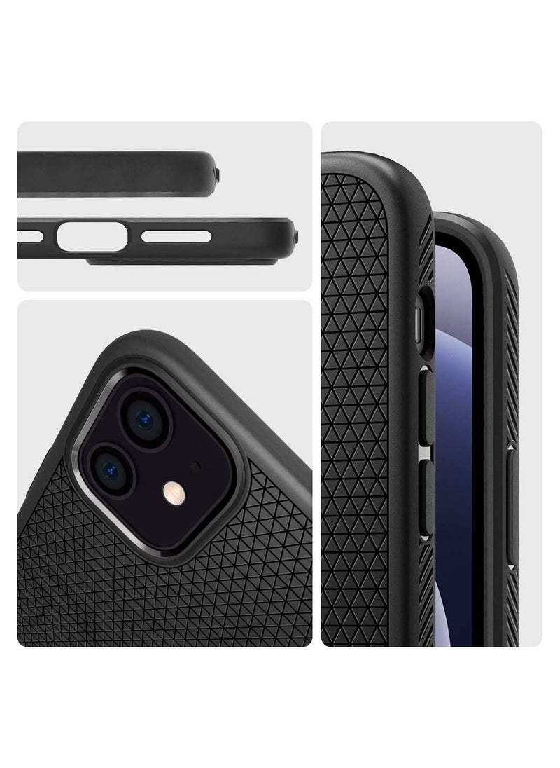 Spigen - Liquid Air Armor Designed for iPhone 12 Mini Case (2020) - Matte Black - Image 1