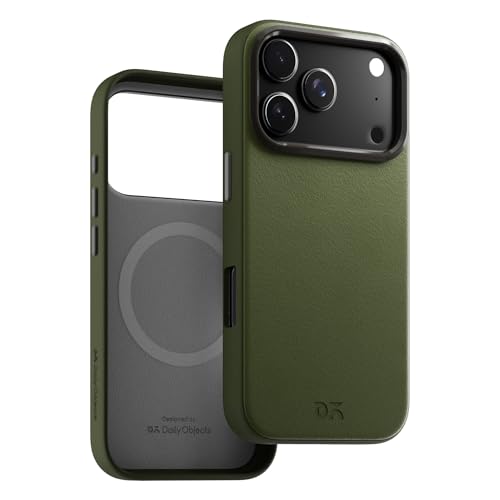 DailyObjects حافظة دلي أوبيكتس ليذريت لهاتف iPhone 17 Pro Max متوافقة مع الشحن اللاسلكي MagSafe | غطاء خلفي مغناطيسي هجين باللون الأخضر الزيتوني - Image 3
