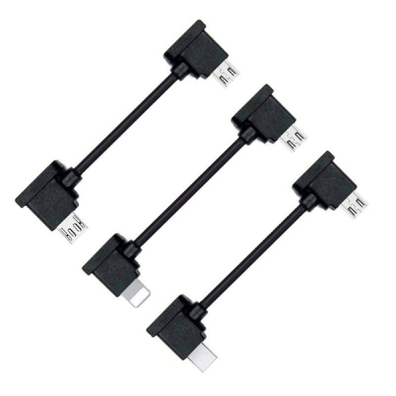 cablecc 3pcs/Set Remote Controller Data Cable Type-C & Micro & to Micro USB for Mavic Pro Platinum Mavic Park RC Accessories - Image 1