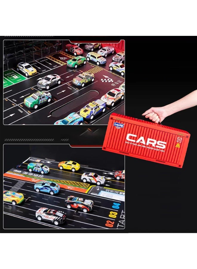 48 pcs Die Cast Mini Inertia Pull Back Cars Collection With Box, Metal Vehicle Model Set, Birthday Gift For Kids  - Image 4