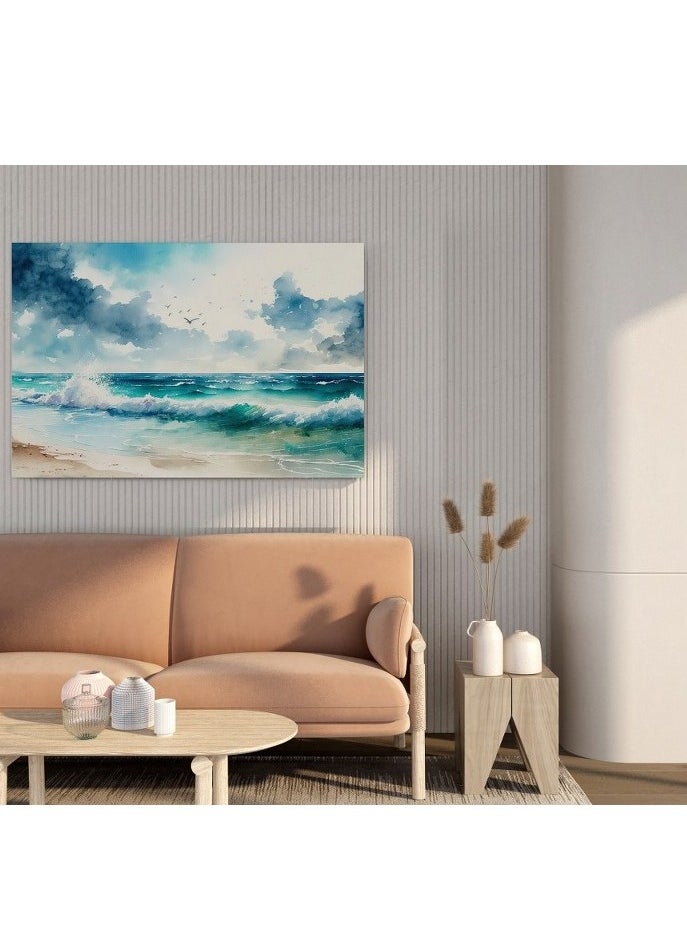 Home Gallery Home Gallery illustration sea watercolor Printed canvas wall art  - Image 3