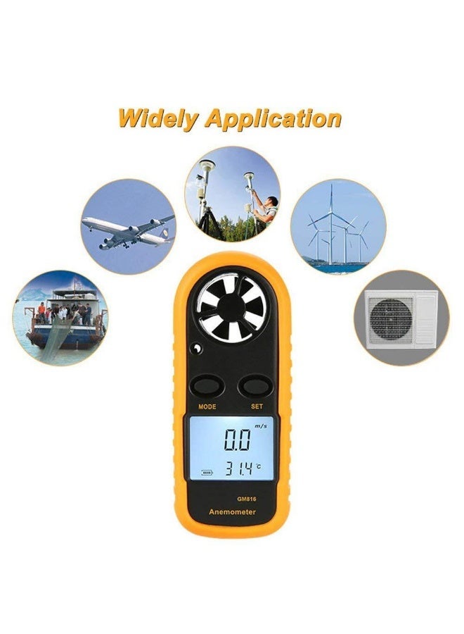 Benetech Digital Anemometer Wind Speed Meter with LCD Backlight, 5 Wind Speed Units, Temperature Measurement °C/°F, Max/Average/Current Wind Speed Display - Image 2