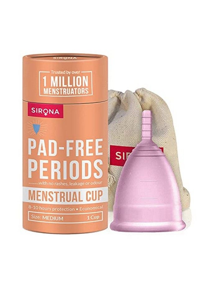 Sirona - Reusable Menstrual Cup For Women ; Medium Size With Pouch ; Ultra Soft Odour And Rash Free ; 100% Medical Grade Silicone ; No Leakage ; Protection For Up To 810 Hours ; Us Fda Registered - Image 1