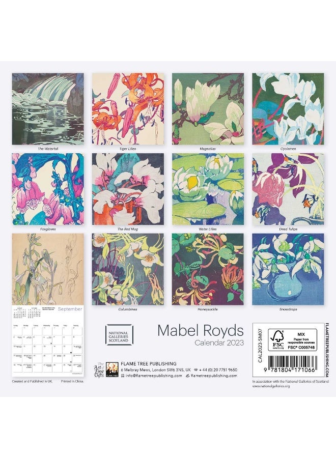 National Galleries Scotland Mabel Royds Mini Wall Calendar 2023  - Image 2