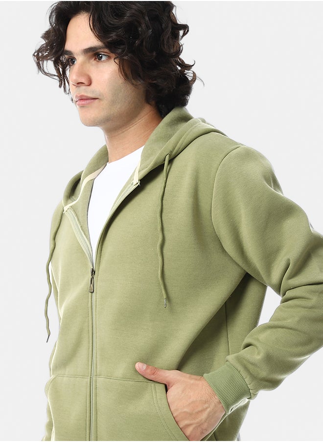 Red Circle - Comfy Plain Zipped Sweatshirt - Image 1