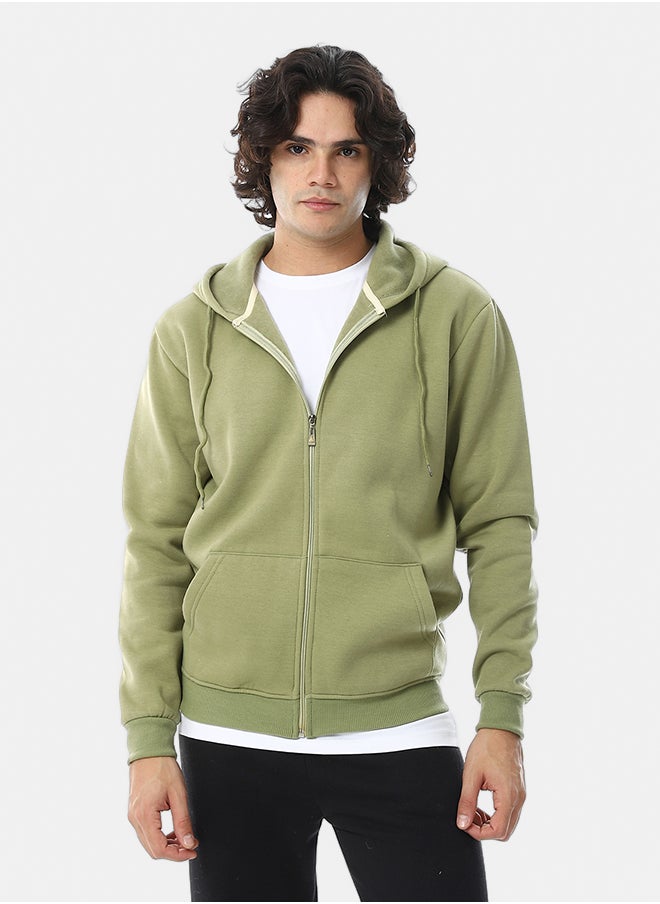 Red Circle - Comfy Plain Zipped Sweatshirt - Image 1