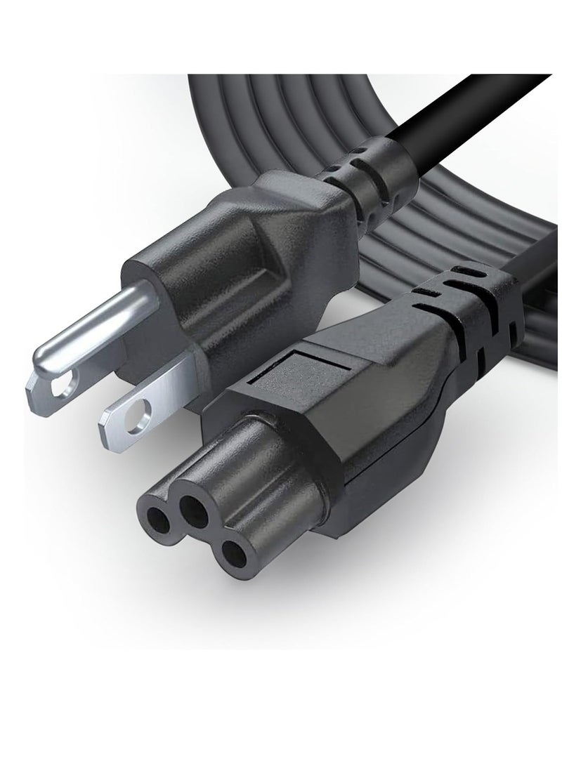 Bukela 3 Prong AC Laptop Power Cord 5Ft Universal, Power Cable, 125V, for Dell HP LG Lenovo Asus Acer Toshiba Sony Laptops, Notebooks, Monitors, Printers, Scanners NEMA 5-15P to C5 Power Cable  - Image 1