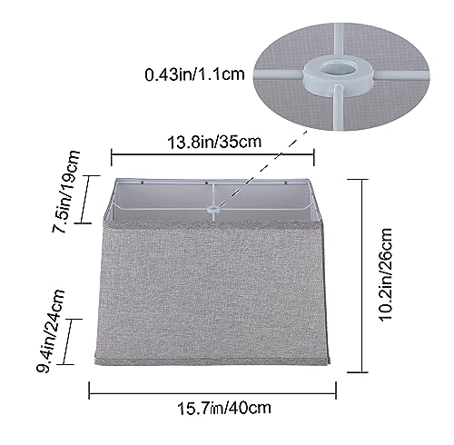 Ruiever T Shape Lampshades Set of 2 Natural Linen Lampshade Top L1378 x W75xBottom L1575xW945High 1024 Easy Assembly Replacement Shades for Table Lamps Floor Lamps - Image 3