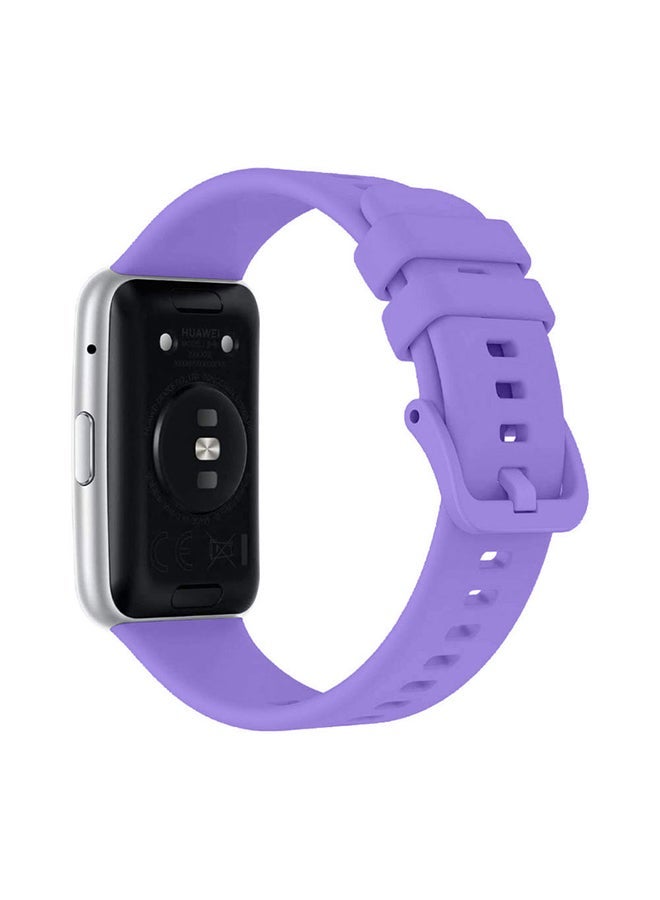 Loquat Adjustable Silicone Sport Watch Bands Replacement Wristband Compatible With Huawei Watch Fit 2 Purple - Image 2