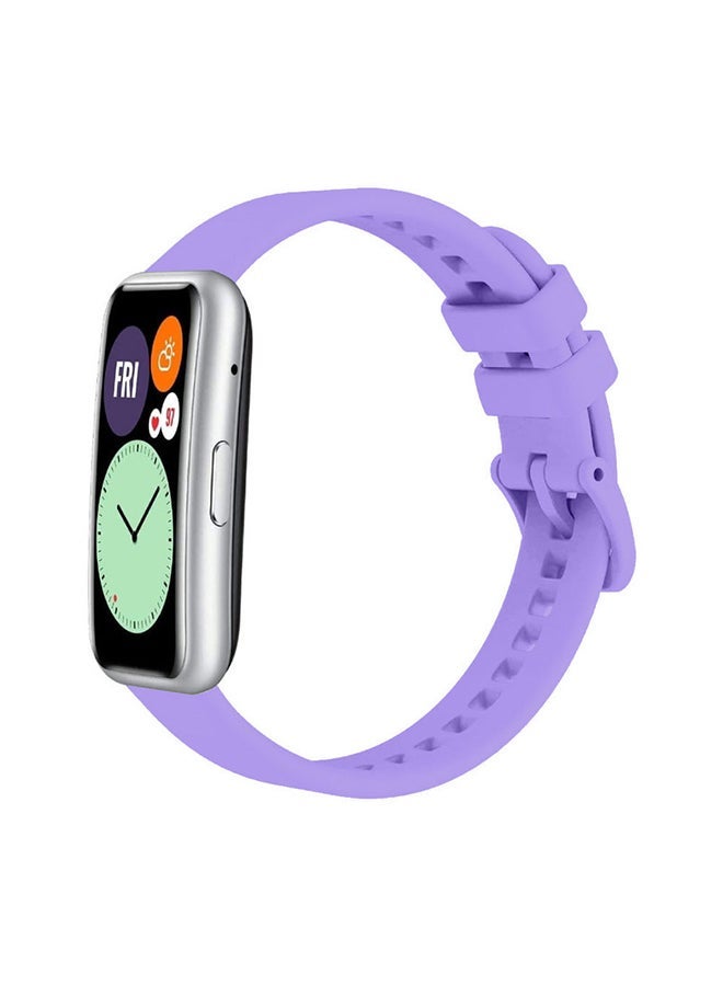 Loquat Adjustable Silicone Sport Watch Bands Replacement Wristband Compatible With Huawei Watch Fit 2 Purple - Image 3