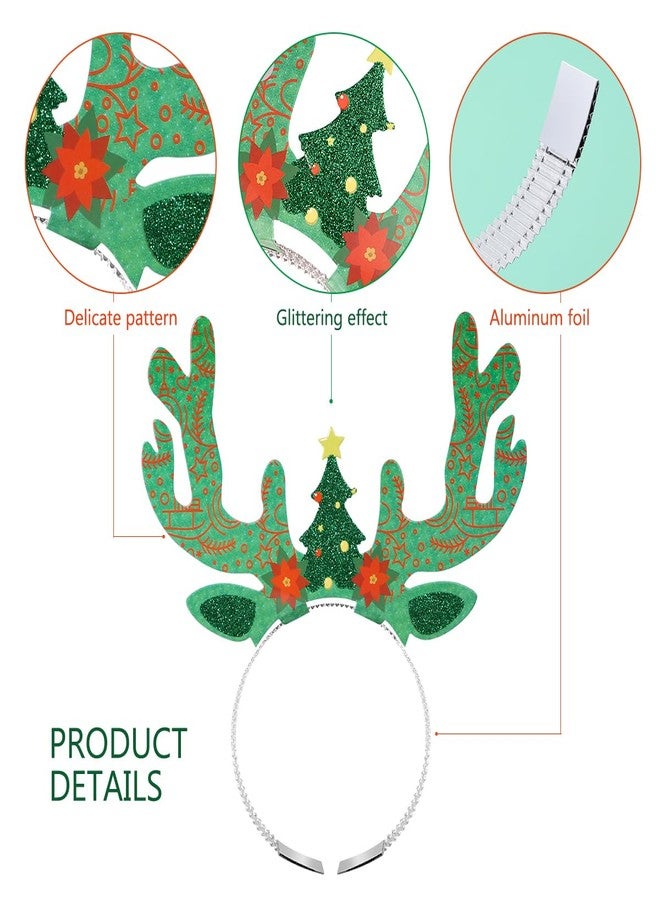 Amosfun 9pcs Christmas Reindeer Headband Antlers Headband Hair Hoops Merry Christmas Headdress Festival Party Supplies - Image 5
