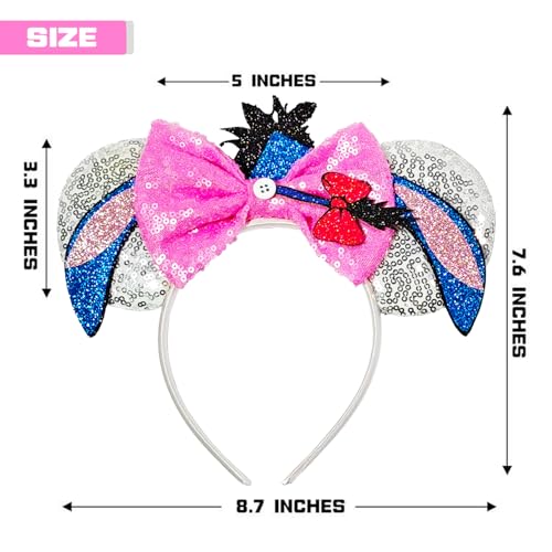 MADO donkey mouse ear headbands for women girls,cute mouse ears costume accessories for adults women girls - Image 3