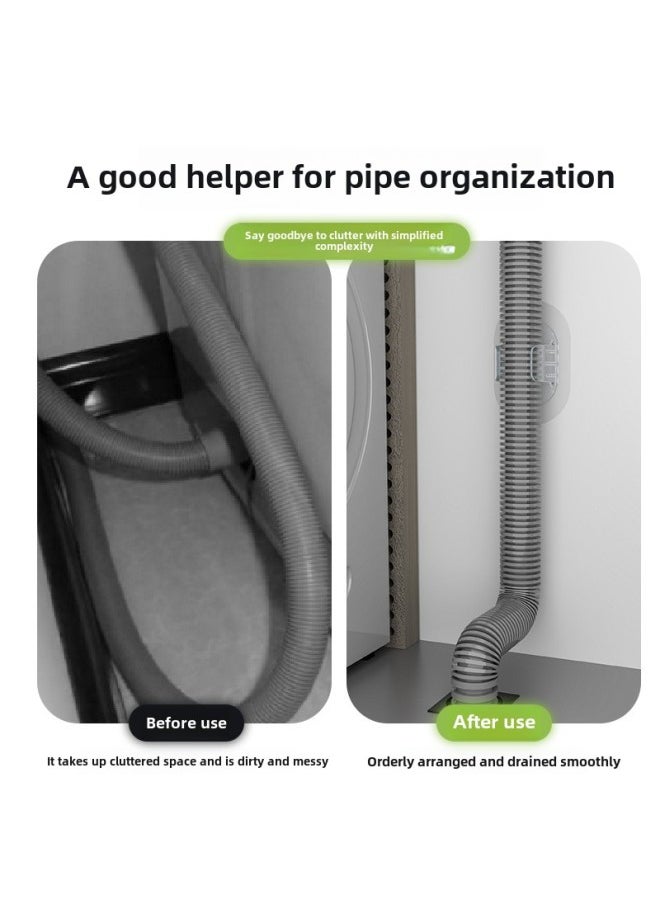 Punch-free Washing Machine Pipe Fixed Buckle Drain Pipe Holder Gas Hose Clamp Gas Pipe Nail-Free Pipe Clamp-Specification Model:Gray 35MM Drain Pipe Buckle