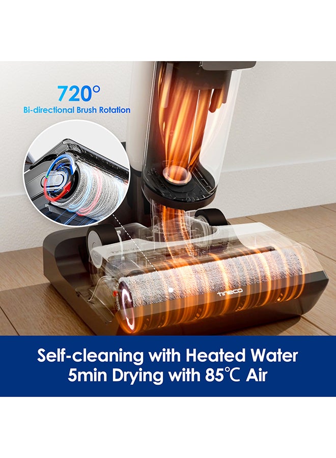 Tineco مكنسة كهربائية رطبة وجافة بدون سلك FLOOR ONE S6 FlashDry لتنظيف الأرضيات، شاشة LED، وقت تشغيل طويل، تنظيف حواف مزدوج، تنظيف ذاتي - Image 3
