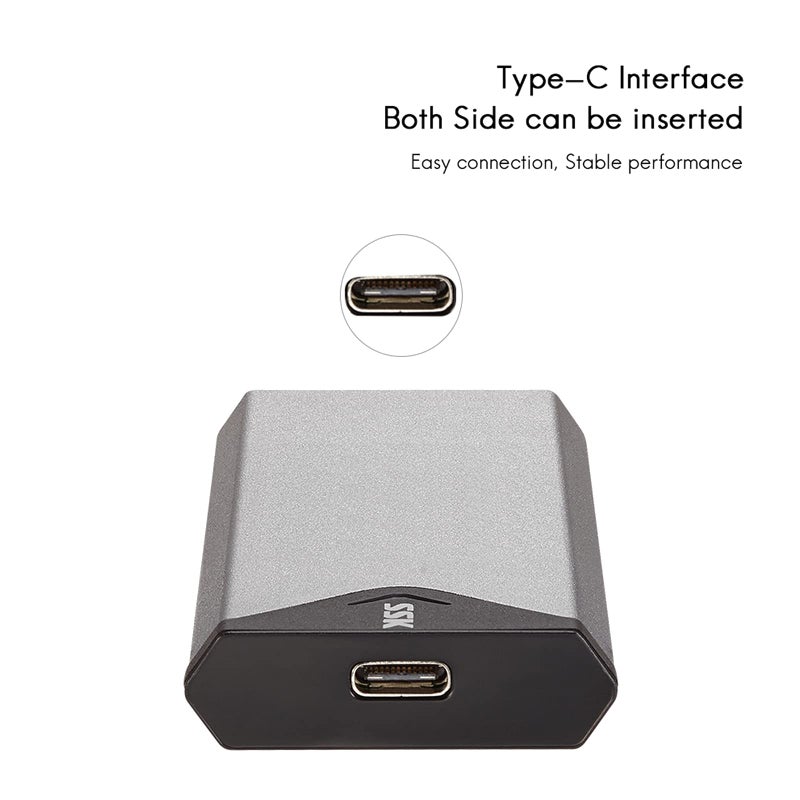 SSK Aluminum USB 3.2 Gen 1 to M.2 SATA NGFF SSD Enclosure Adapter, External SATA Based M.2 Solid State Drive Enclosure Reader (for M.2 SATA SSD only) - Image 4