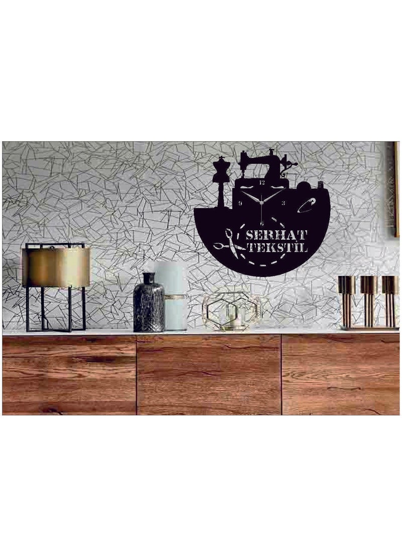 Hediyelikevi Gifthouse Textile Industry Themed Decorative Wooden Wall Clock  - Image 2