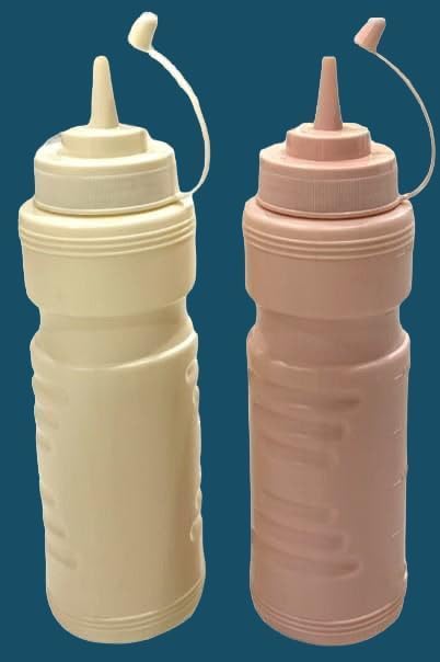 ZURITY Food Grade Plastic Ketchup Bottle Squeeze Bottle for Sauce Liquid Mustard Mayo Vinegar Sauces Olive Oil Seasoning Bottle Container (2Pcs). - Image 2