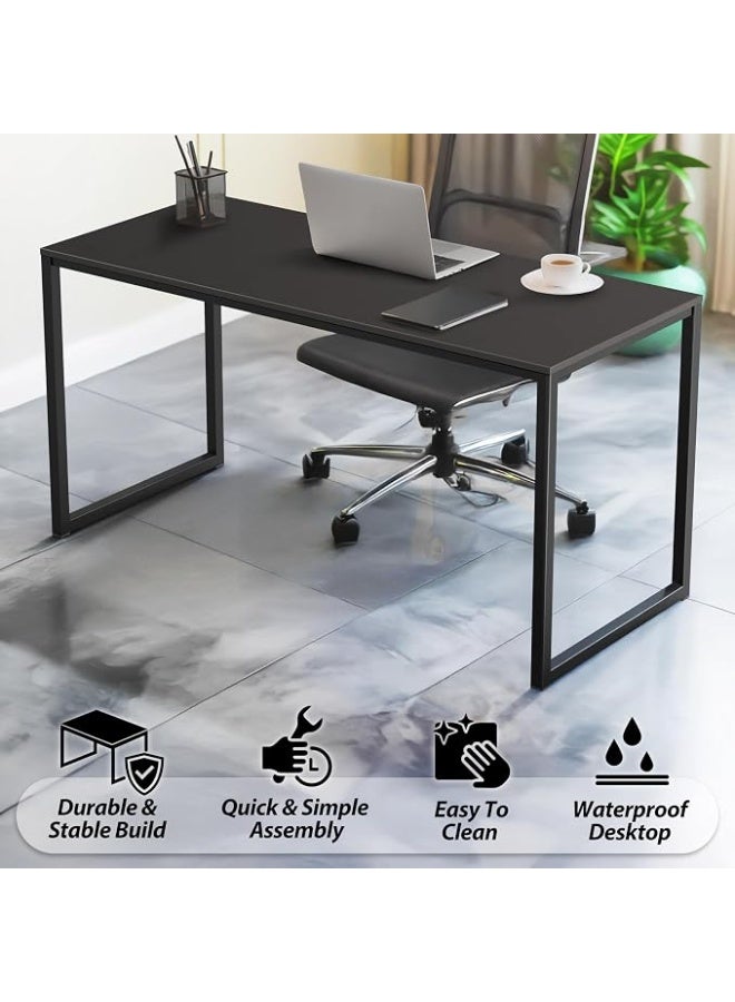 SHW 32-Inch Compact Home & Office Computer Desk with Steel Frame – Black - Image 2