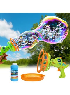 Electric Dinosaur Bubble Machine Gun For Kids Ages 4-8, Big Dino Bubble Blaster With Bubble In Giant Bubble Design, Outdoor Backyard Toys Fun For Toddlers 1-3-5 Birthday Parties