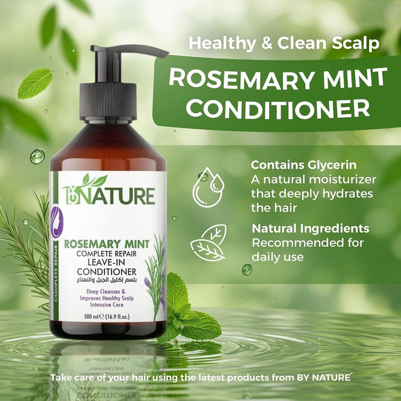 By Nature Bynature Rosemary Mint Complete Repair LeaveIn Conditioner 500ml Rosemary Extract for Hydration RepairHair NourishmentFree from Paraben & Silicones (All HairTypes) - Image 2