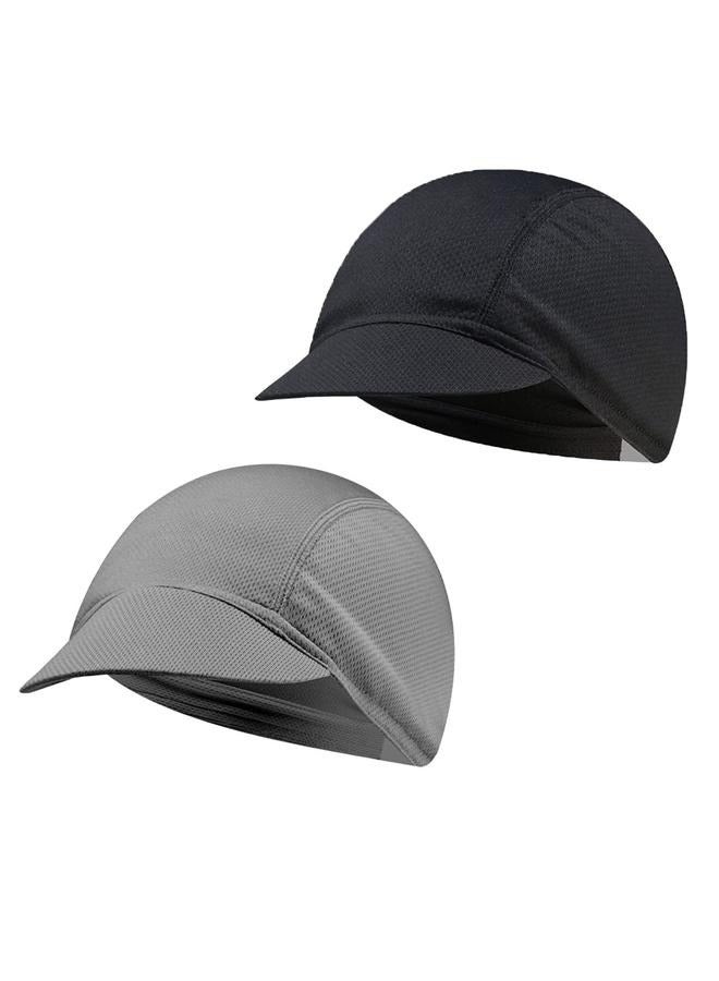 Generic Summer Breathable Bicycle Cycling Cap,Sweat-Absorbing Biking Caps for Women Men Running Outdoor Sports,Set of 2  - Image 1