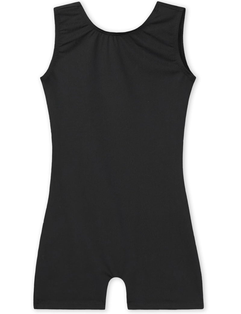 Nokecina Leotard for Girls Gymnastics Size 7-8 Years Old Black Workout Bodysuits One Piece Kids Biketards - Image 1