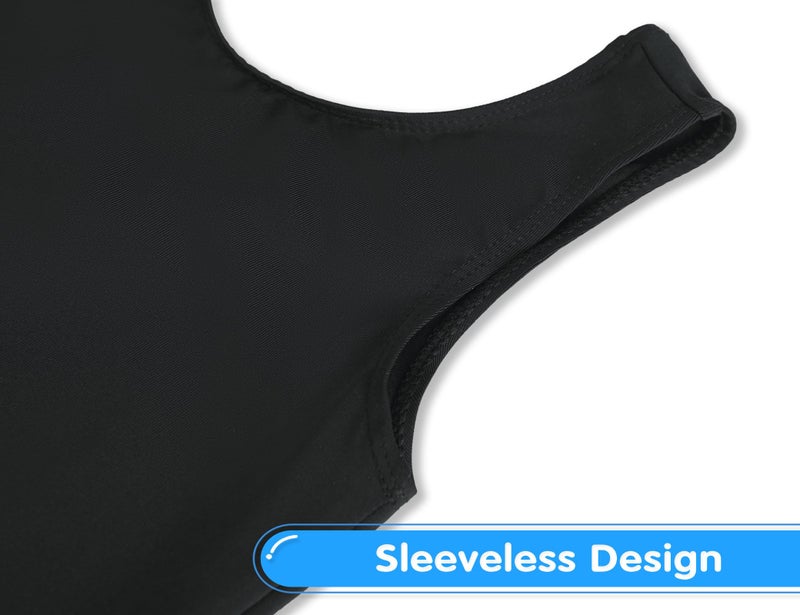 Nokecina Leotard for Girls Gymnastics Size 7-8 Years Old Black Workout Bodysuits One Piece Kids Biketards - Image 4