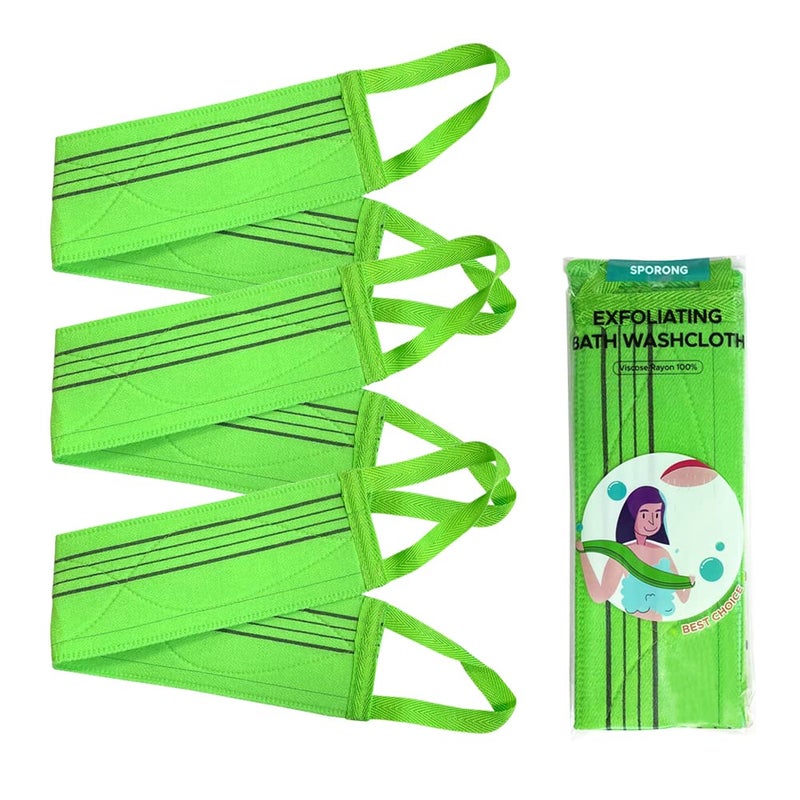 SPORONG SPORONG x 3 pcs Long Exfoliating Back Washcloth Bath Wash Towel Korean Italy Towel 