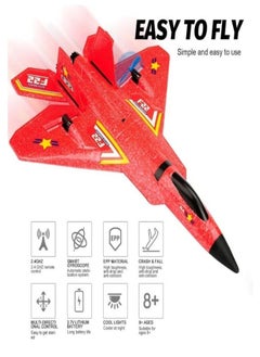 Generic F-22 Raptor Remote Control Airplane, 2.4GHz 6-Axis Gyro with Light Bar, Fighter Airplane Gift for Kids (Red)  - Image 5