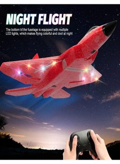 Generic F-22 Raptor Remote Control Airplane, 2.4GHz 6-Axis Gyro with Light Bar, Fighter Airplane Gift for Kids (Red)  - Image 2