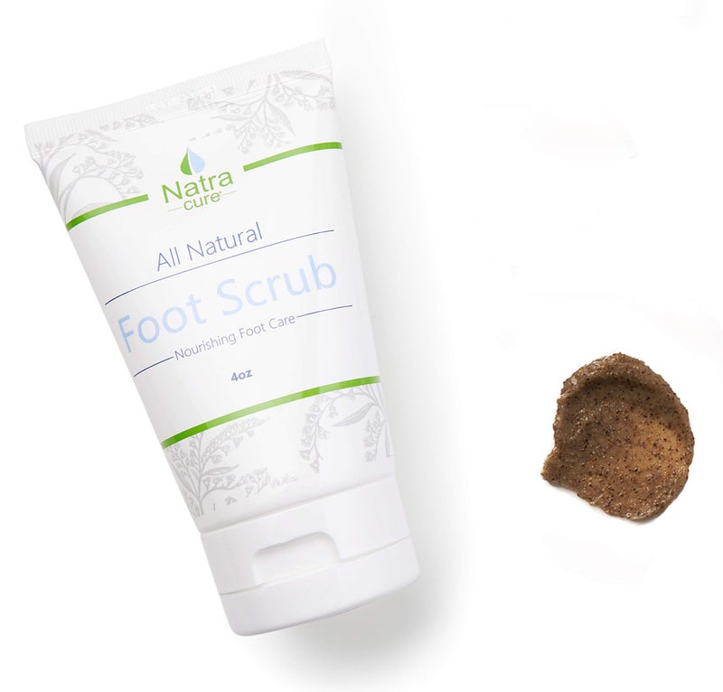 NatraCure Exfoliating Foot Scrub for Pedicures  Foot Exfoliator for Rough Feet Dry Feet and Crusty Feet Treatment  Pedi Scrub Foot Softener  Smoother  Foot Soap Tea Tree Oil Foot Wash  4 oz
