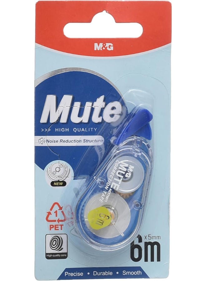 M&G Mute Correction Tape, 6m x 5mm for Quiet, Precise Writing Error Corrections, Assorted Colors - Image 2