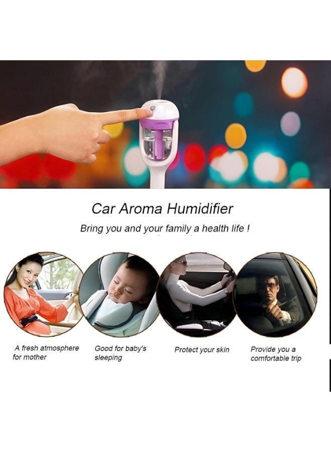 Portable Car Humidifier - Car Essential Oil Diffuser, Stress Relief and Dryness, 180° Rotating Mist, 2 Hours Auto Shut-Off - Image 2
