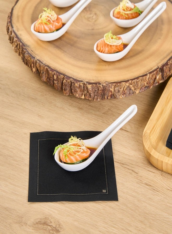 Restaurantware Voga 4.8 x 1.5 x 1.5 Inch Asian Soup Spoons 10 Premium Wonton Soup Spoons - Sturdy Pair With Ramen Rice Or Dumplings White Melamine Pho Spoons For Homes Or Restaurants - Image 3