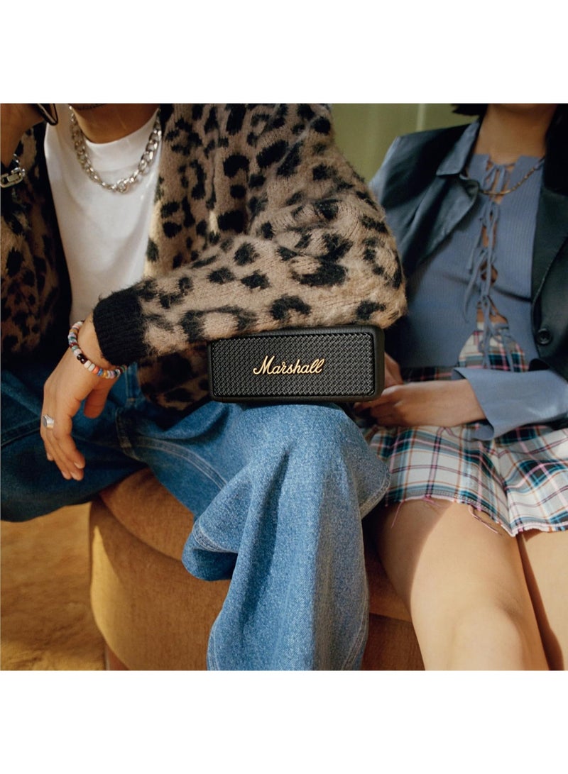 مارشال Marshall Emberton II Portable Bluetooth Speakers - Water Resistant Wireless Speakers Portable Speaker 30+ Hour of Playtime - Black and Brass - Image 3