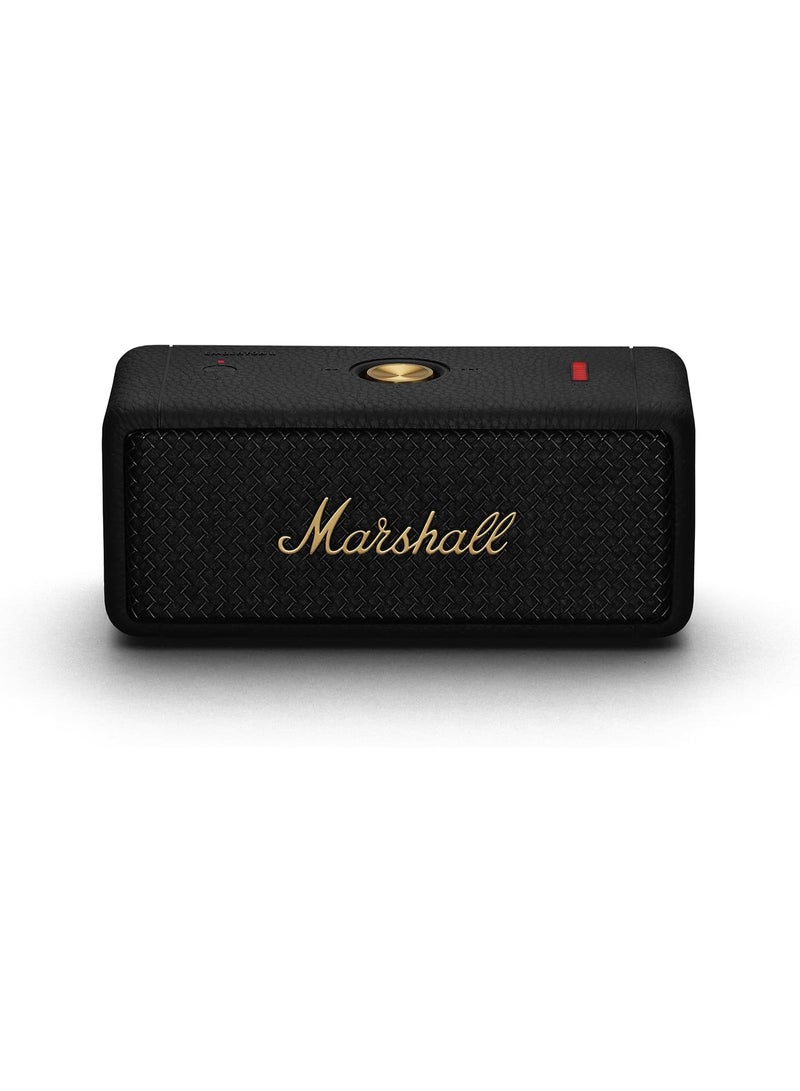 مارشال Marshall Emberton II Portable Bluetooth Speakers - Water Resistant Wireless Speakers Portable Speaker 30+ Hour of Playtime - Black and Brass - Image 1