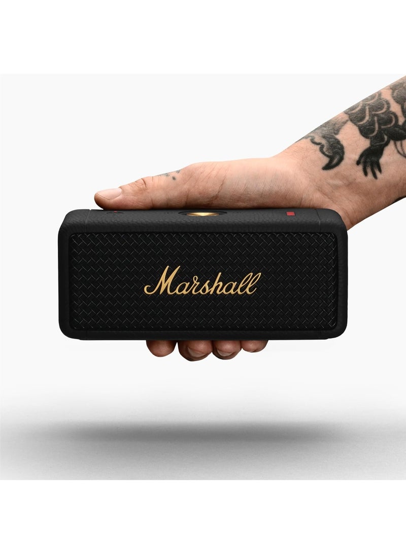 مارشال Marshall Emberton II Portable Bluetooth Speakers - Water Resistant Wireless Speakers Portable Speaker 30+ Hour of Playtime - Black and Brass - Image 4