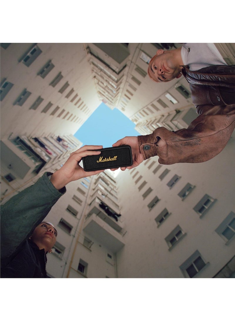 مارشال Marshall Emberton II Portable Bluetooth Speakers - Water Resistant Wireless Speakers Portable Speaker 30+ Hour of Playtime - Black and Brass - Image 2