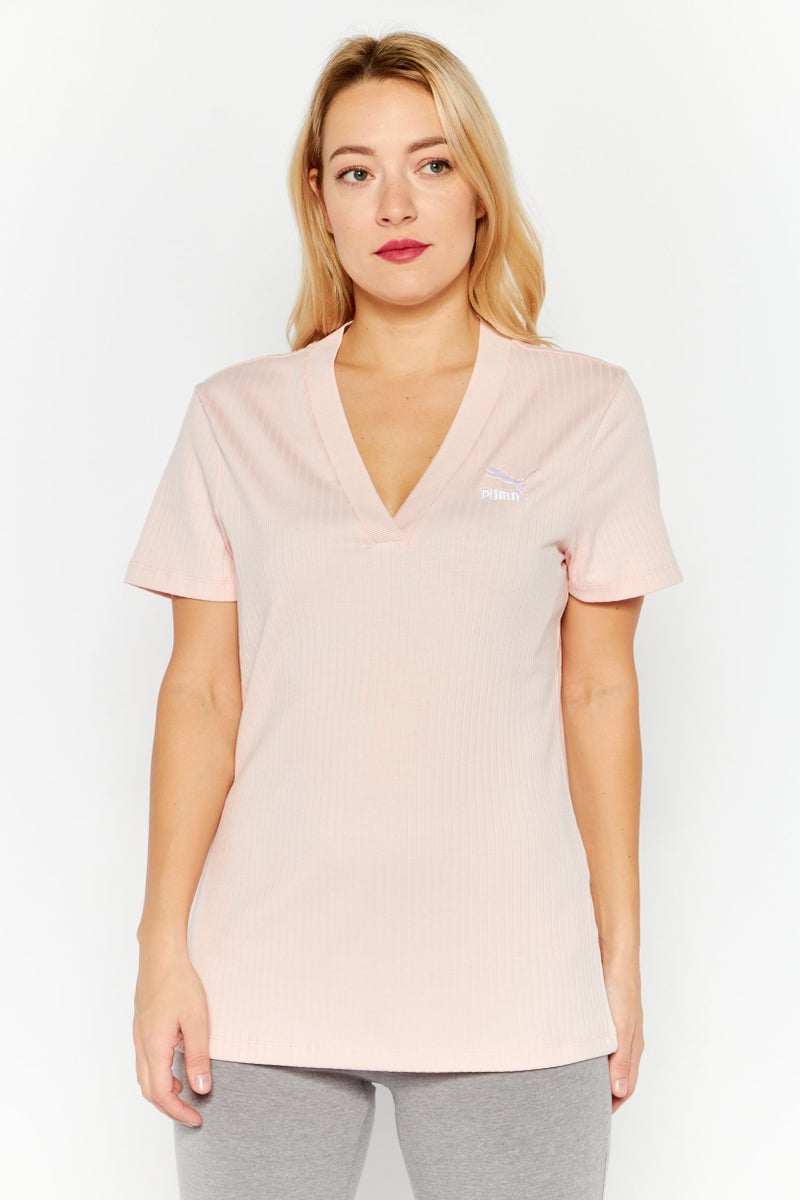 PUMA Women Sportswear Fit Short Sleeve Training Top, Pink - Image 1