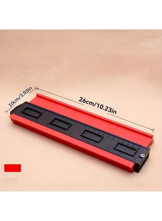 6.5 Inches Red Contour Tracer Arc Scale Woodworking Angle Gauge for Measuring Irregular Curves - Image 4