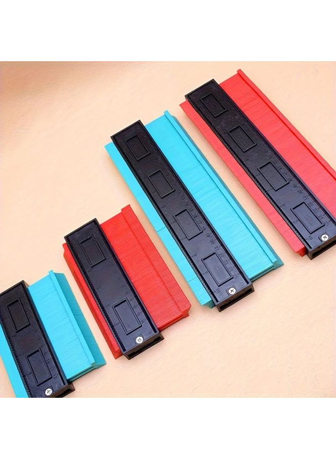 6.5 Inches Red Contour Tracer Arc Scale Woodworking Angle Gauge for Measuring Irregular Curves - Image 2