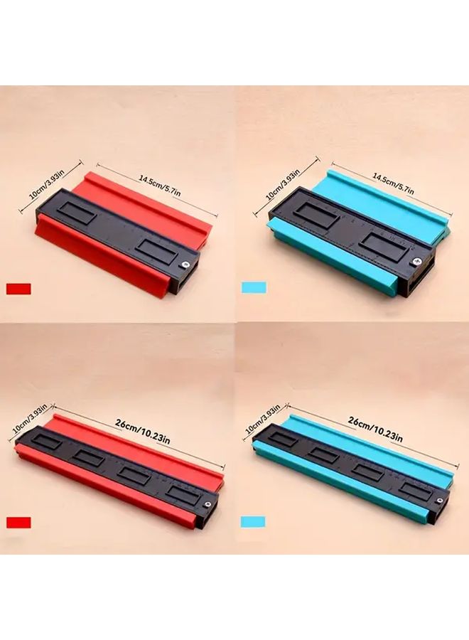 6.5 Inches Red Contour Tracer Arc Scale Woodworking Angle Gauge for Measuring Irregular Curves - Image 3
