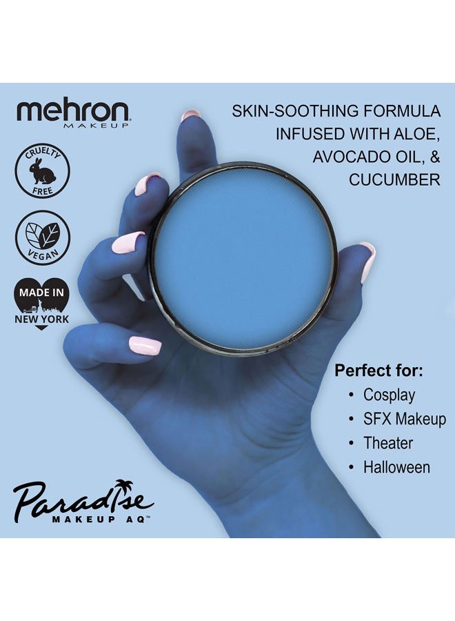 mehron Makeup Paradise Makeup AQ Pro Size | Stage & Screen, Face & Body Painting, Special FX, Beauty, Cosplay, and Halloween | Water Activated Face Paint & Body Paint 1.4 oz (40 g) (Sky) - Image 2