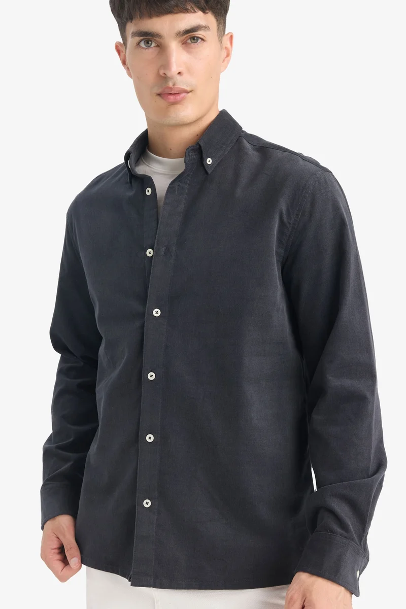 Regular Fit Polo Shirt Velvet Long Sleeve Shirt