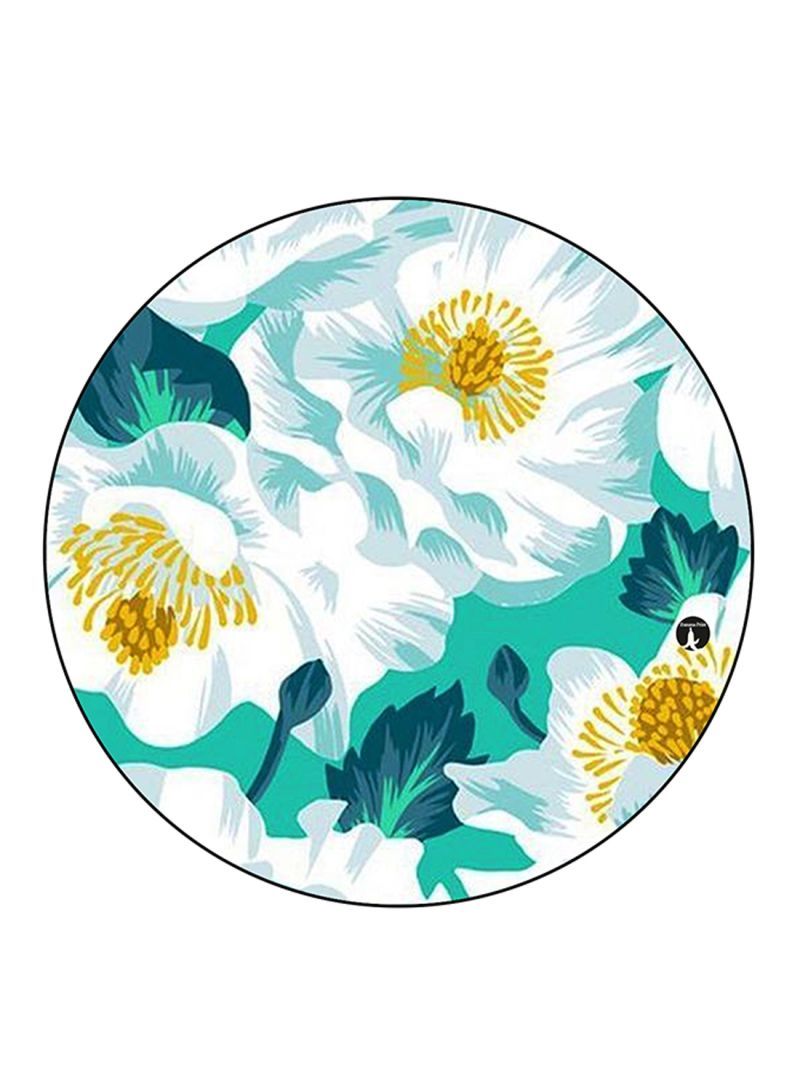 RKN Flowers Printed Fridge Magnet Round  Multicolour - Image 1