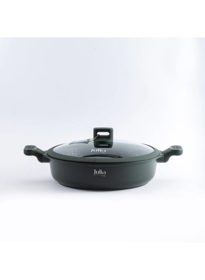 جوليا طاجن جوليا إيليت برو جرين جرانيت ضحل 32 سم مع غطاء - Image 2