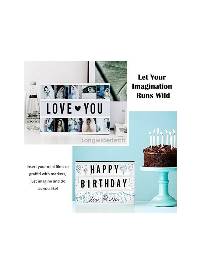 NIBEMINENT Light up Box Sign With Letters White/Black - Image 3