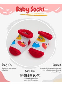 Sesame Street Sesame Street Elmo & Cookie Monster Bib and Booties Set - Adorable Baby Gift for Newborns and Infants (0-12M)  - Image 3