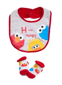 Sesame Street Sesame Street Elmo & Cookie Monster Bib and Booties Set - Adorable Baby Gift for Newborns and Infants (0-12M)  - Image 1