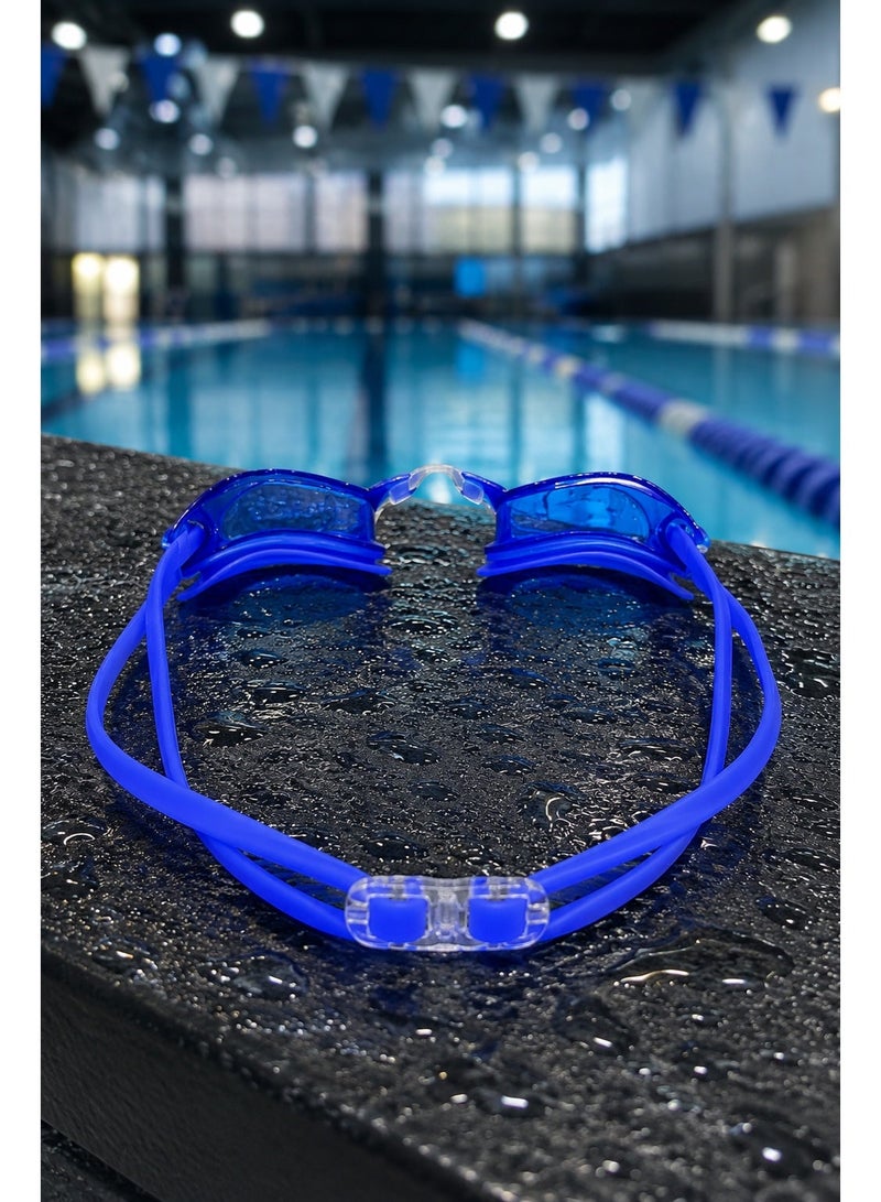 speedo Adult swimming goggles with anti-fog mirrored lenses and UV protection – 3 nose bridge sizes S/M/L, white silicone strap - Image 2
